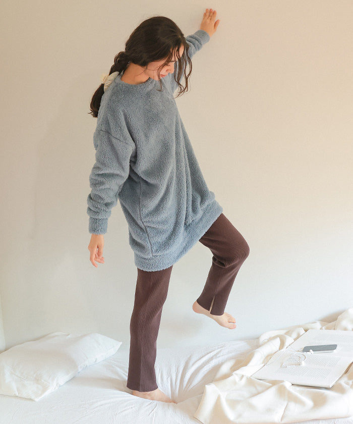 ティティベイト titivate モチッとタッチリブニットレギンスパンツ （グレージュ） グレージュ