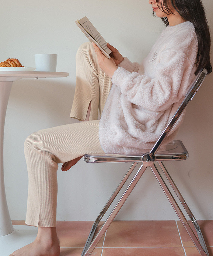 ティティベイト titivate モチッとタッチリブニットレギンスパンツ （グレージュ） グレージュ