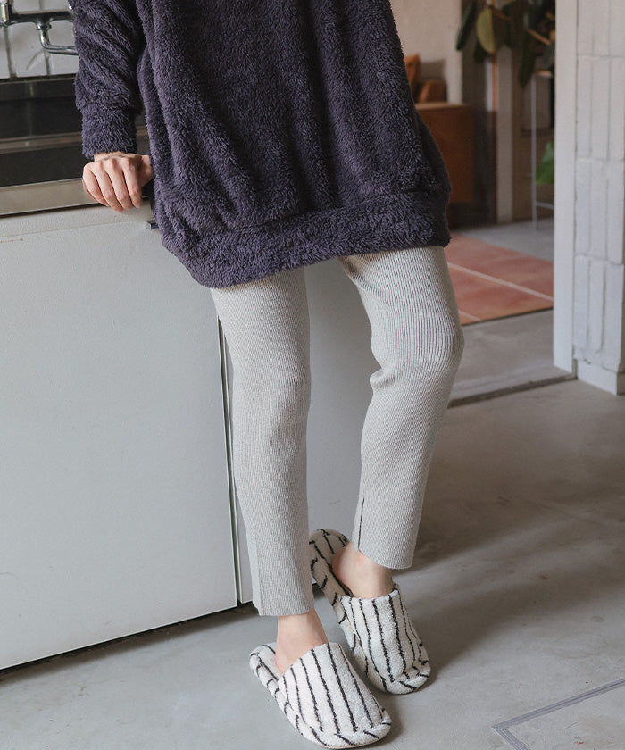 ティティベイト titivate モチッとタッチリブニットレギンスパンツ （グレージュ） グレージュ