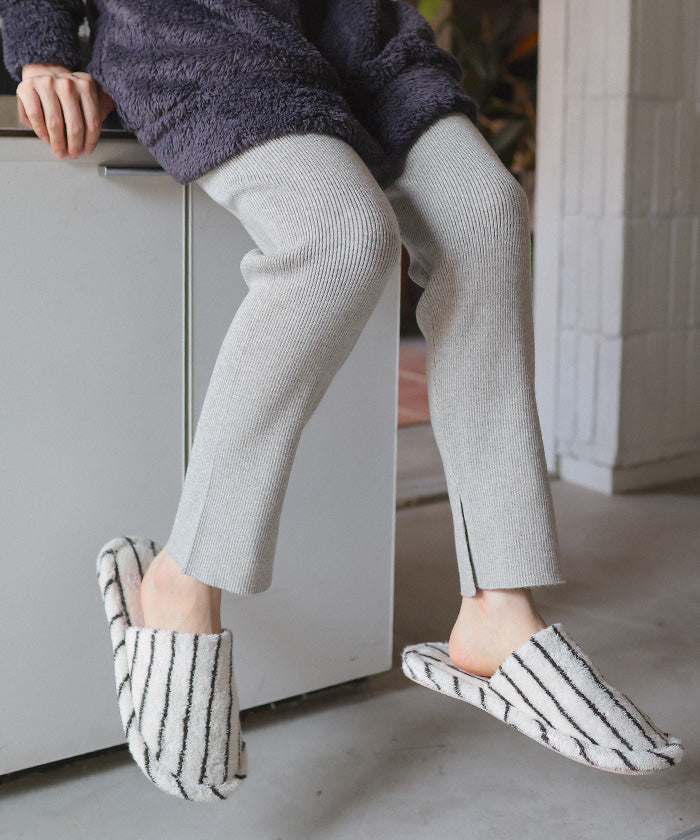 ティティベイト titivate モチッとタッチリブニットレギンスパンツ （ライトグレー） ライトグレー