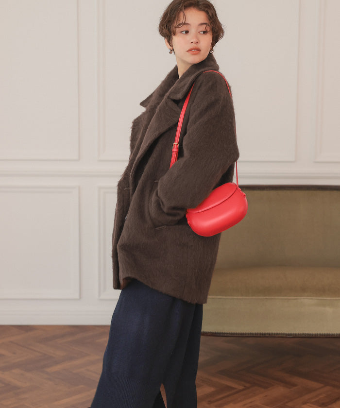 ティティベイト titivate シャギーミドルダブルコクーンコート （ブラウン） ブラウン