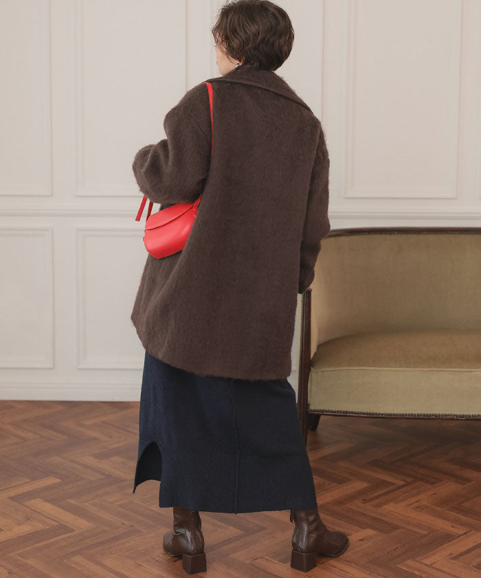 ティティベイト titivate シャギーミドルダブルコクーンコート （ブラウン） ブラウン