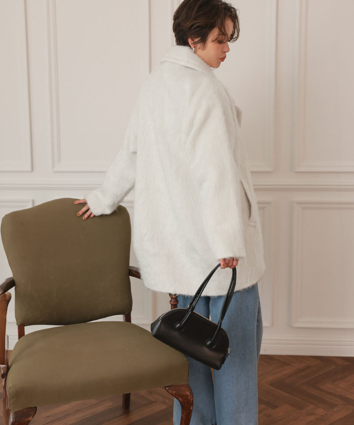 ティティベイト titivate シャギーミドルダブルコクーンコート （ブラウン） ブラウン