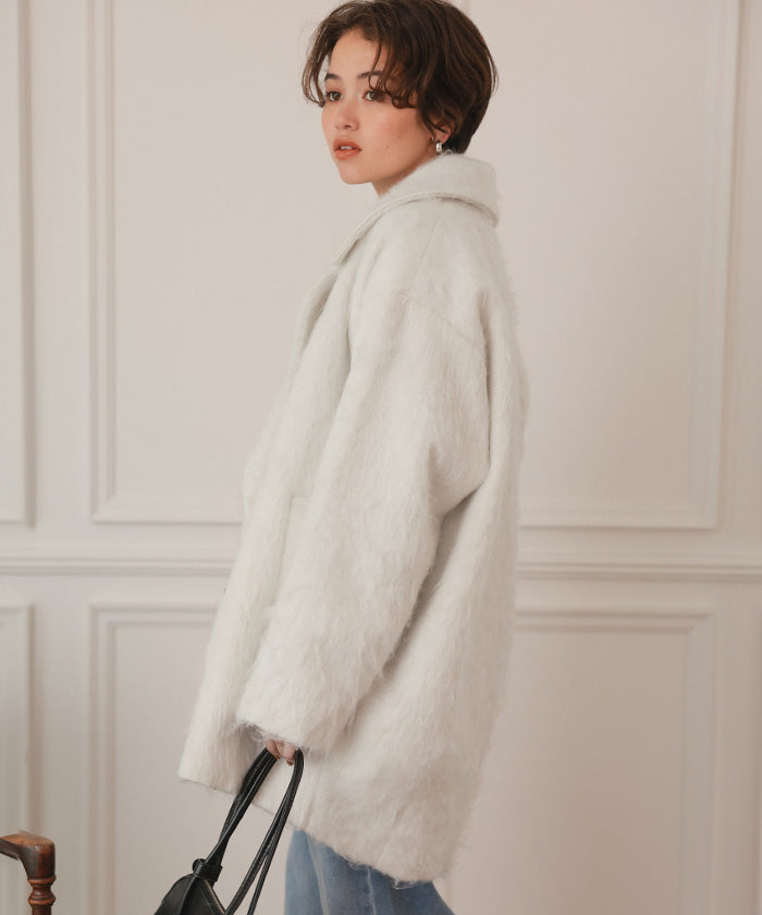 ティティベイト titivate シャギーミドルダブルコクーンコート （ブラウン） ブラウン