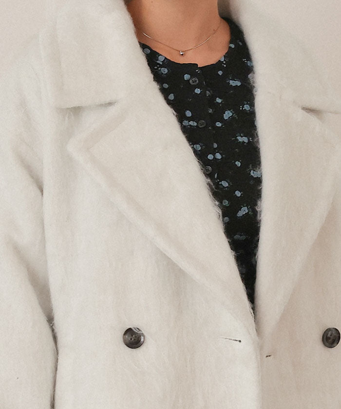 ティティベイト titivate シャギーミドルダブルコクーンコート （ブラウン） ブラウン