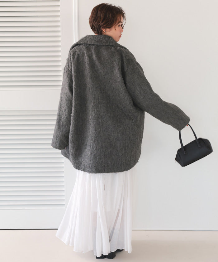 ティティベイト titivate シャギーミドルダブルコクーンコート （ブラウン） ブラウン