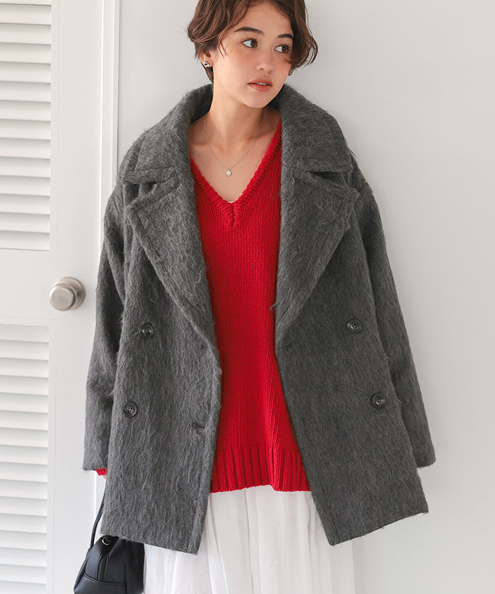 ティティベイト titivate シャギーミドルダブルコクーンコート （ブラウン） ブラウン