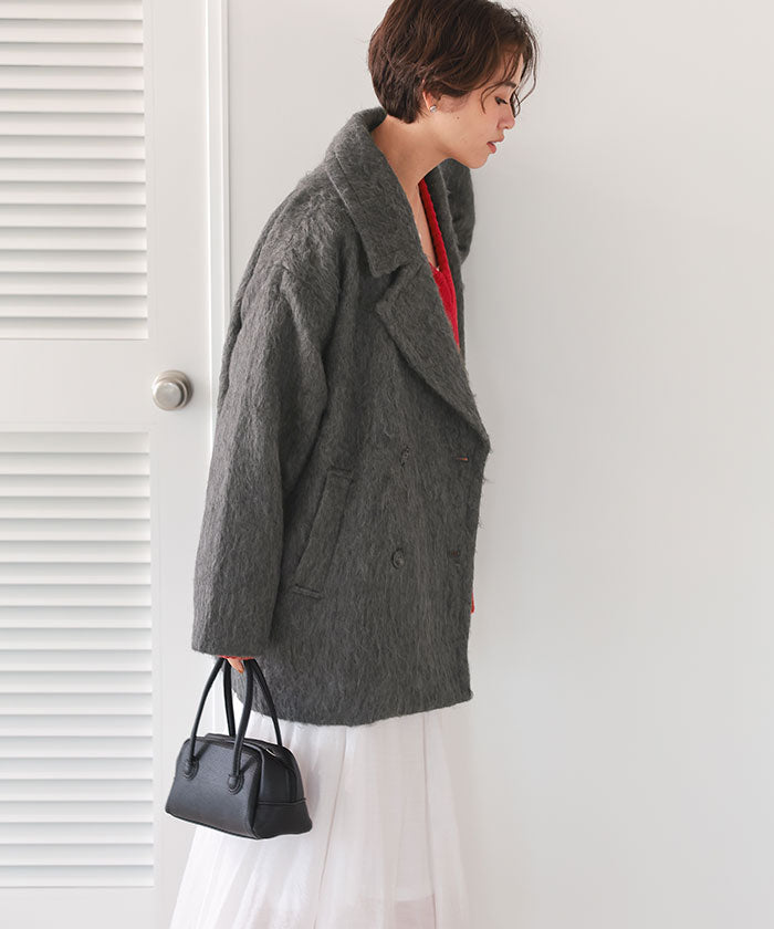 ティティベイト titivate シャギーミドルダブルコクーンコート （ブラウン） ブラウン