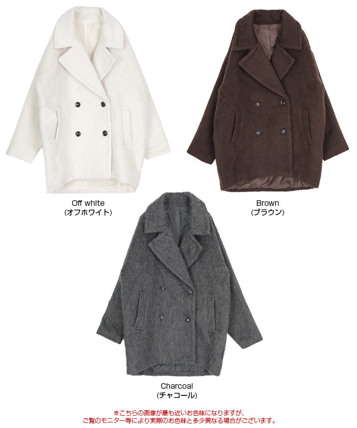 ティティベイト titivate シャギーミドルダブルコクーンコート （ブラウン） ブラウン