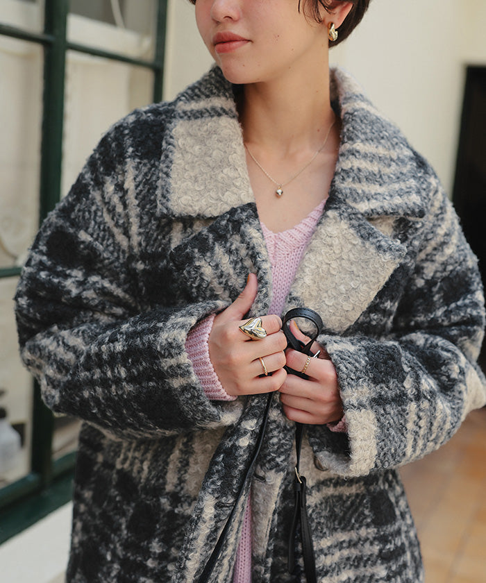 ティティベイト titivate チェック柄テーラードジャケット （モカ） モカ