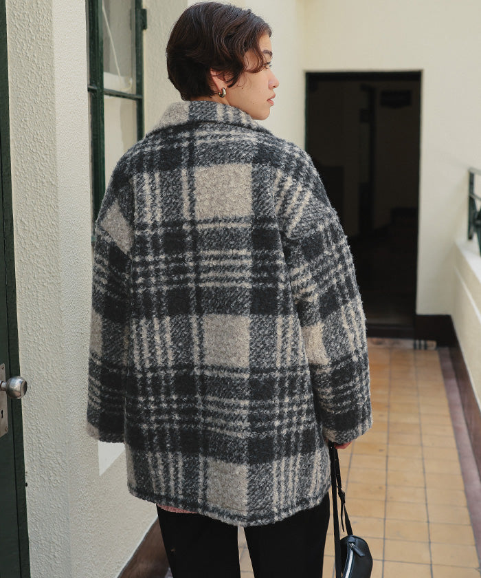 ティティベイト titivate チェック柄テーラードジャケット （モカ） モカ