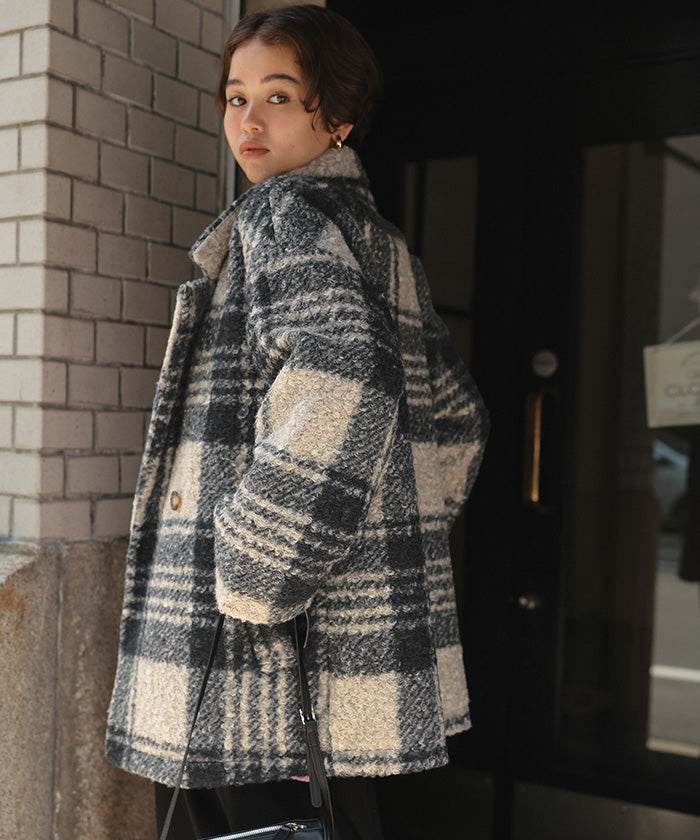 ティティベイト titivate チェック柄テーラードジャケット （モカ） モカ