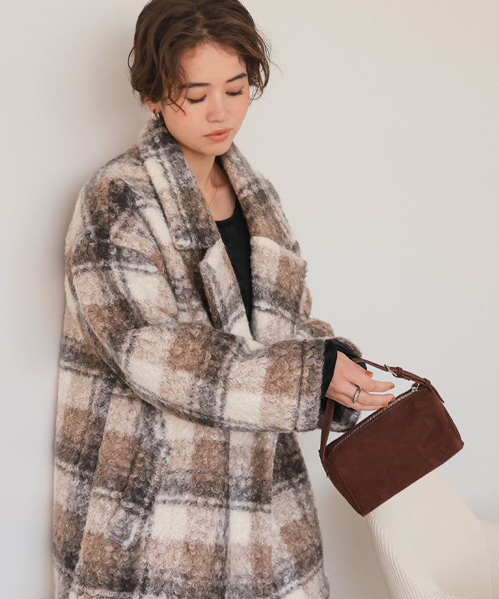 ティティベイト titivate チェック柄テーラードジャケット （モカ） モカ