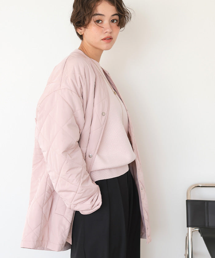 ティティベイト titivate ウエストドローストリングキルティングジャケット （ライトピンク） ライトピンク