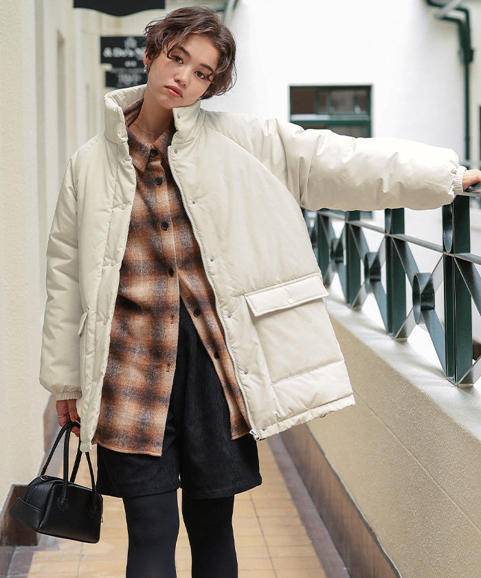 ティティベイト titivate スタンドカラー中綿ブルゾン （アイボリー） アイボリー