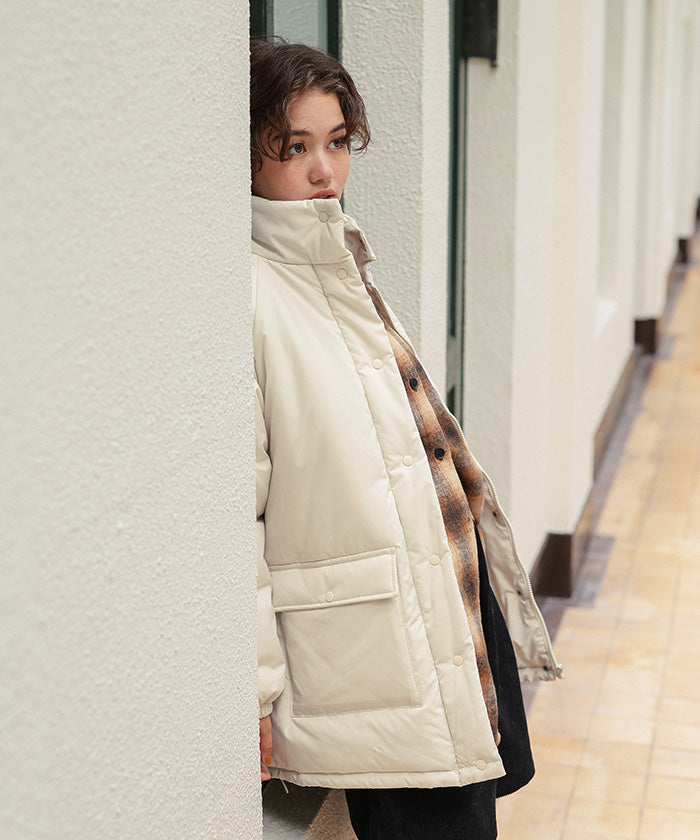 ティティベイト titivate スタンドカラー中綿ブルゾン （アイボリー） アイボリー