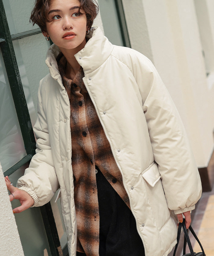 ティティベイト titivate スタンドカラー中綿ブルゾン （アイボリー） アイボリー