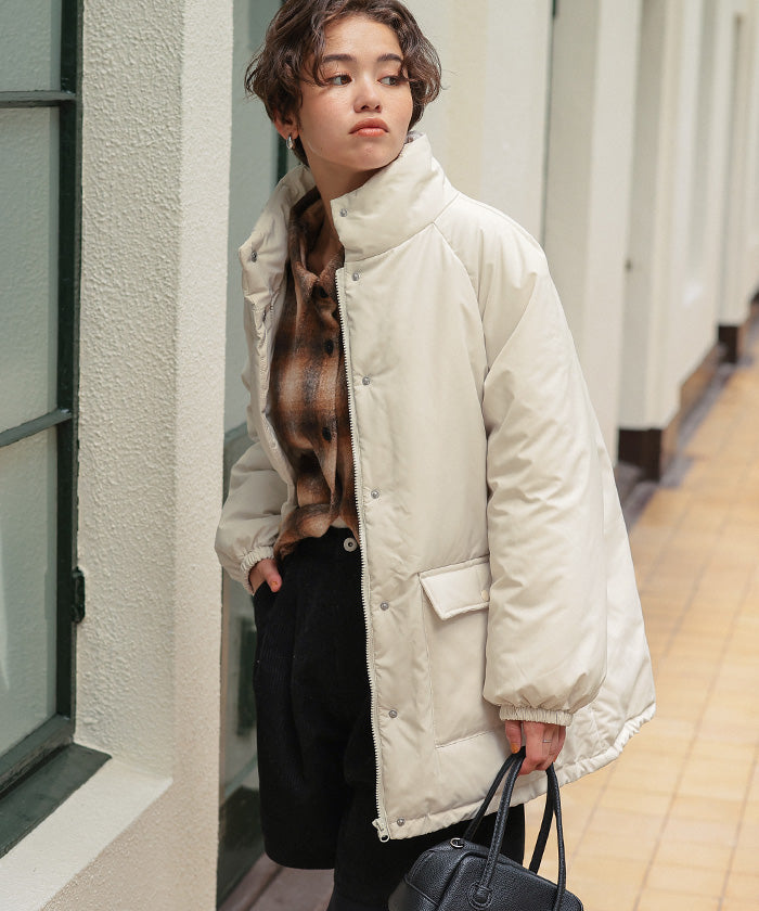 ティティベイト titivate スタンドカラー中綿ブルゾン （アイボリー） アイボリー