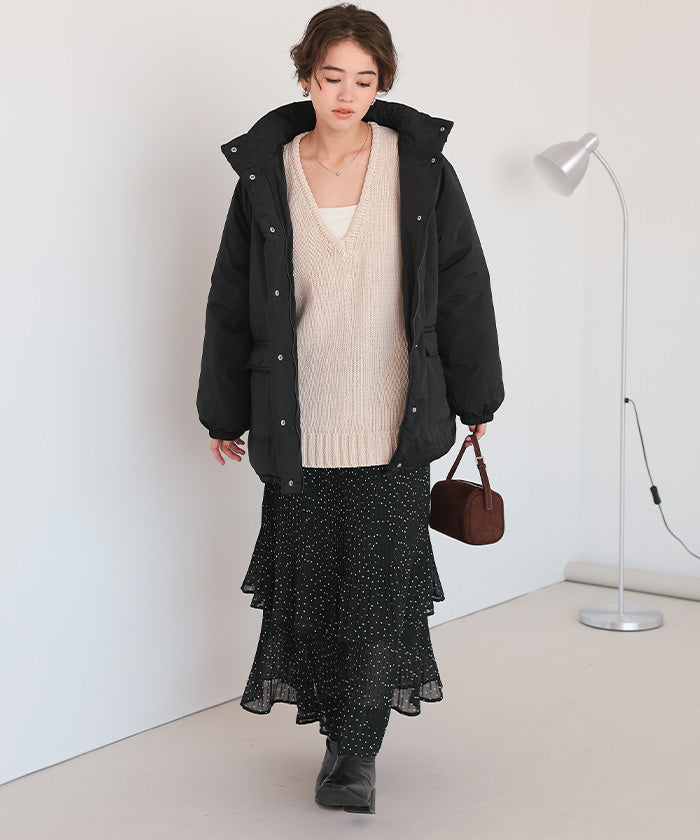 ティティベイト titivate スタンドカラー中綿ブルゾン （アイボリー） アイボリー