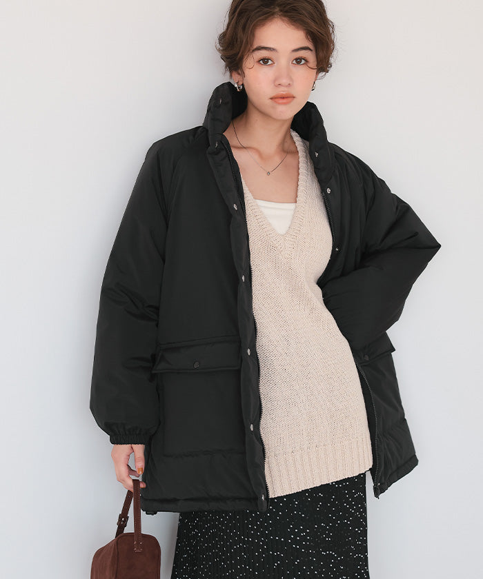 ティティベイト titivate スタンドカラー中綿ブルゾン （アイボリー） アイボリー