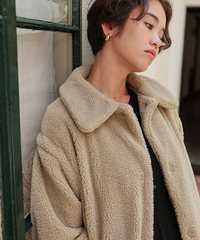 ティティベイト titivate 2wayフレアシルエットボアアウター （ブラック） ブラック