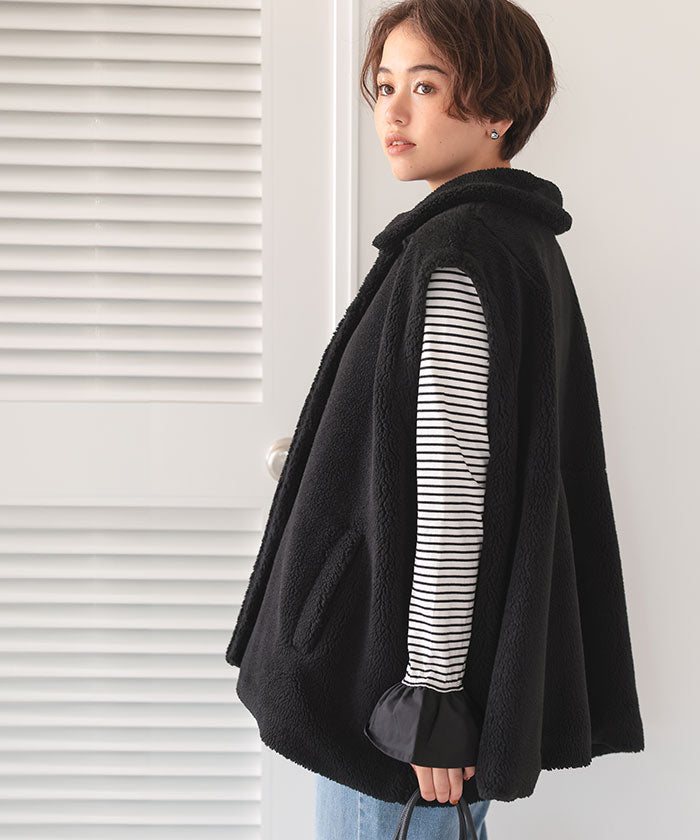 ティティベイト titivate 2wayフレアシルエットボアアウター （ブラック） ブラック