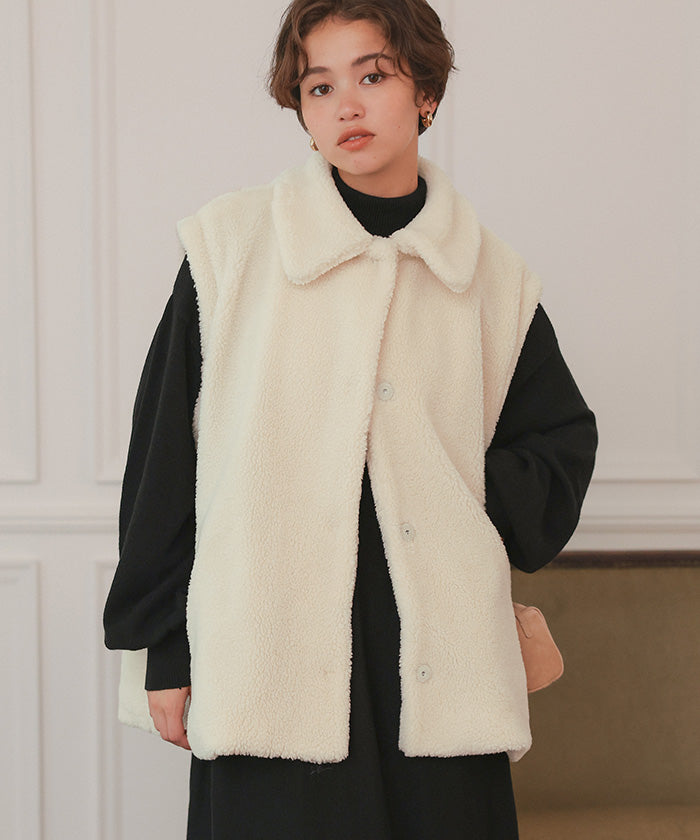 ティティベイト titivate 2wayフレアシルエットボアアウター （ブラック） ブラック