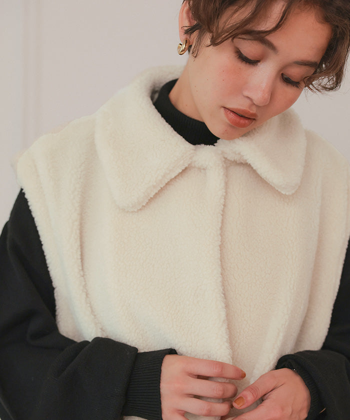 ティティベイト titivate 2wayフレアシルエットボアアウター （ブラック） ブラック