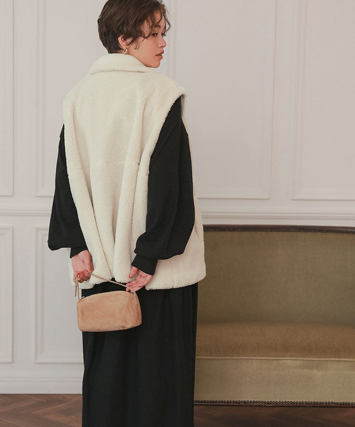 ティティベイト titivate 2wayフレアシルエットボアアウター （ブラック） ブラック