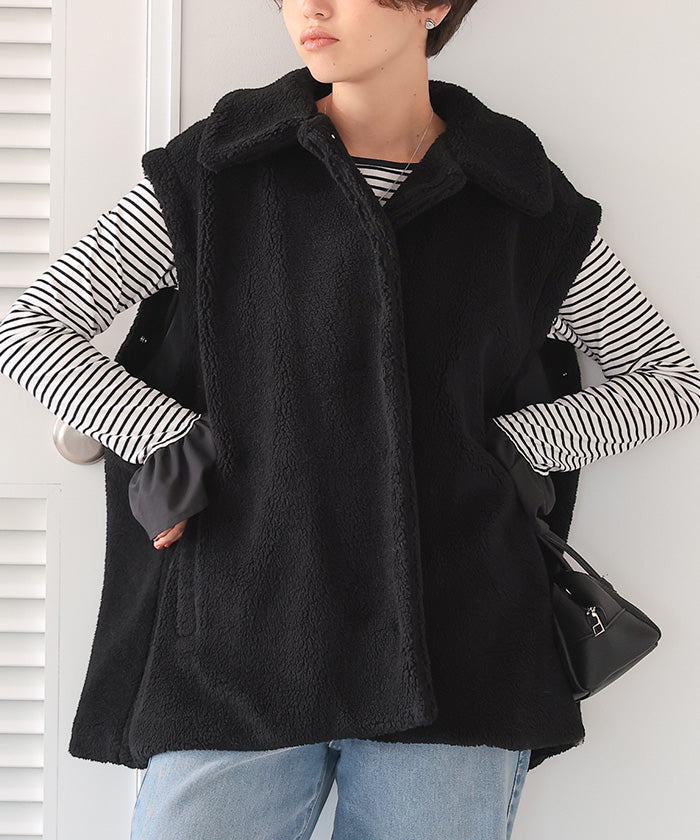 ティティベイト titivate 2wayフレアシルエットボアアウター （ブラック） ブラック