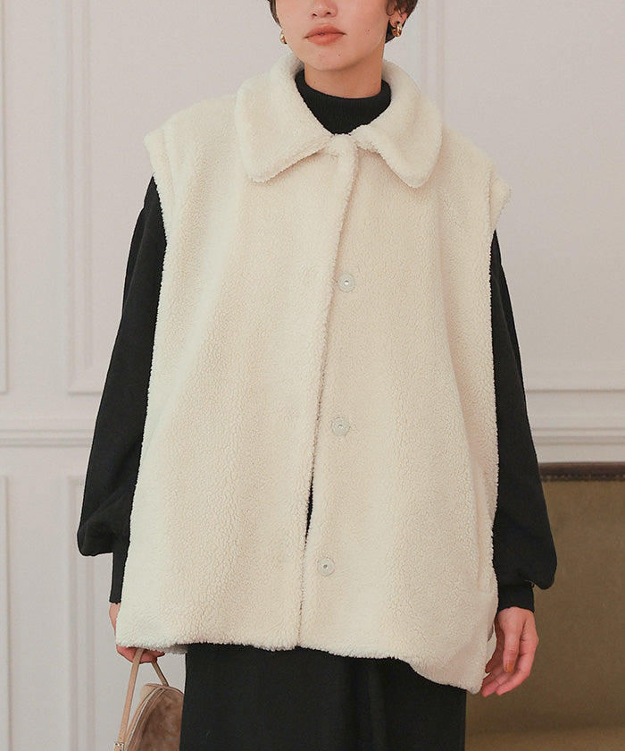 ティティベイト titivate 2wayフレアシルエットボアアウター （ブラック） ブラック