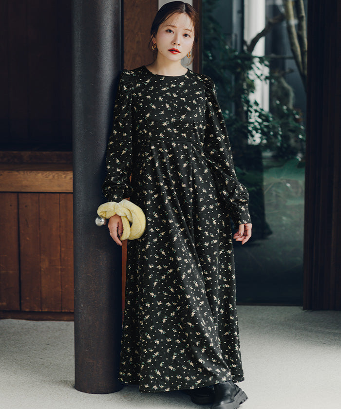 ティティベイト titivate ボリュームギャザースリーブフレアワンピース （ドット2） ドット2