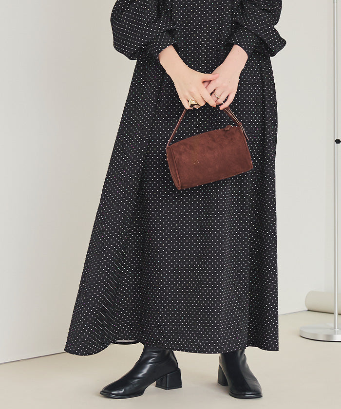 ティティベイト titivate ボリュームギャザースリーブフレアワンピース （ドット2） ドット2