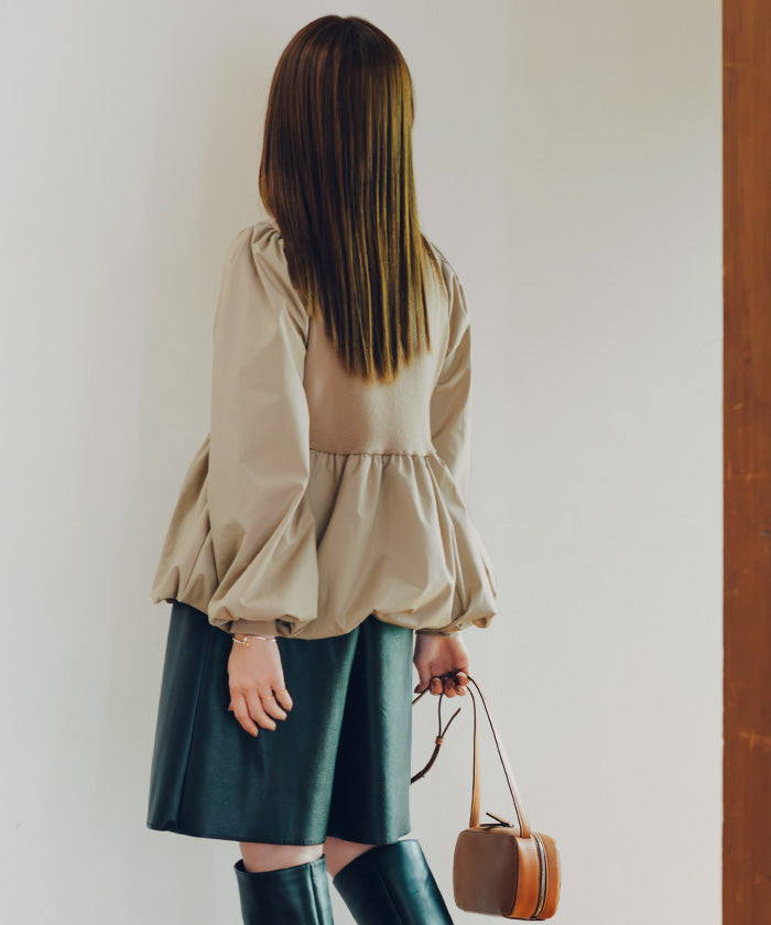 ティティベイト titivate ドッキングバルーンペプラムニット/トップス （ベージュ） ベージュ