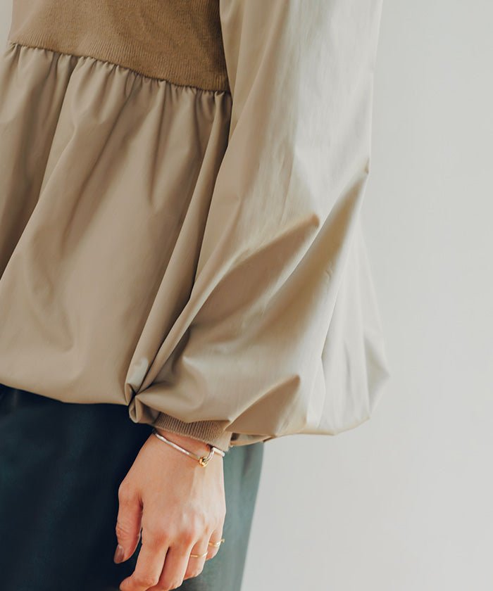 ティティベイト titivate ドッキングバルーンペプラムニット/トップス （ベージュ） ベージュ