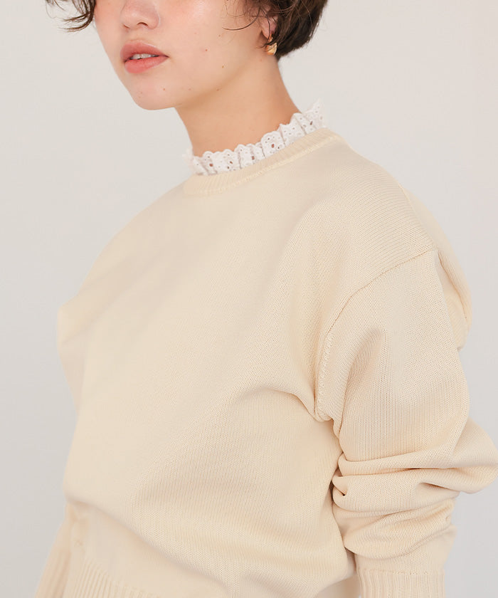 ティティベイト titivate 襟付きニットプルオーバー （アイボリー） アイボリー