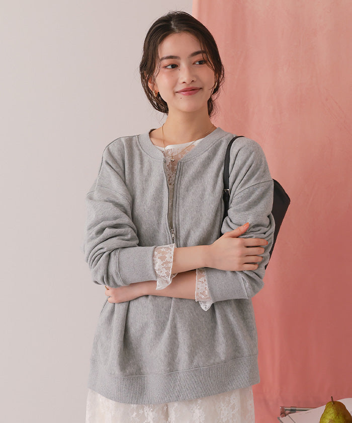 ティティベイト titivate フロントジップゆるっとスウェットプルオーバー （ネイビー） ネイビー