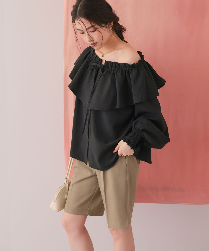 ティティベイト titivate ふんわりシルエットマルチウェイブラウス （ライトイエロー） ライトイエロー