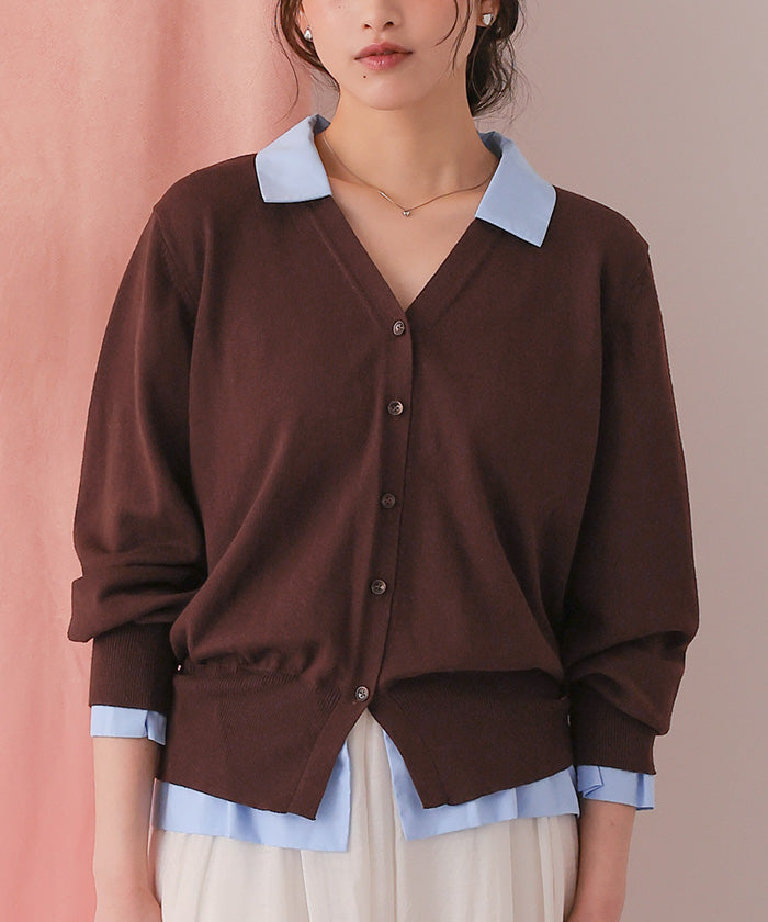 ティティベイト titivate シャツドッキングニットカーディガン （ネイビー） ネイビー