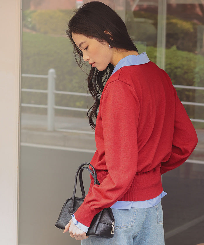 ティティベイト titivate シャツドッキングニットカーディガン （ネイビー） ネイビー