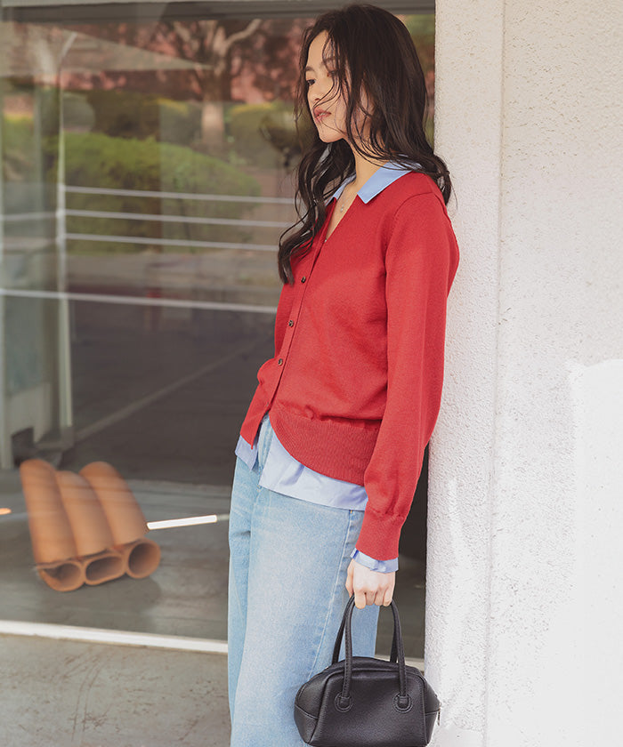 ティティベイト titivate シャツドッキングニットカーディガン （ネイビー） ネイビー