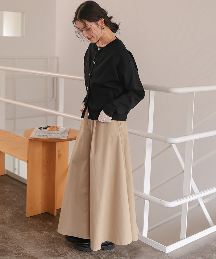 ティティベイト titivate デザイン釦ポケットニットカーディガン （ラベンダー） ラベンダー