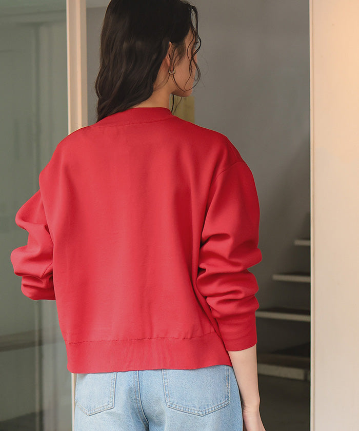 ティティベイト titivate デザイン釦ポケットニットカーディガン （ラベンダー） ラベンダー