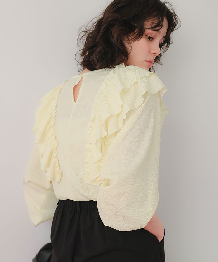 ティティベイト titivate 楊柳フリルブラウス （イエロー） イエロー