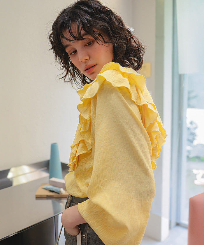 ティティベイト titivate 楊柳フリルブラウス （イエロー） イエロー