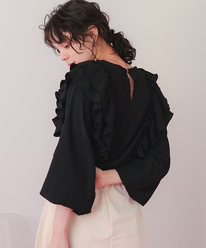 ティティベイト titivate 楊柳フリルブラウス （イエロー） イエロー