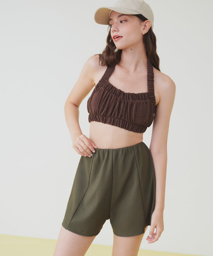 ティティベイト titivate ハイウエストシンプルショートパンツ/水着【返品不可商品】