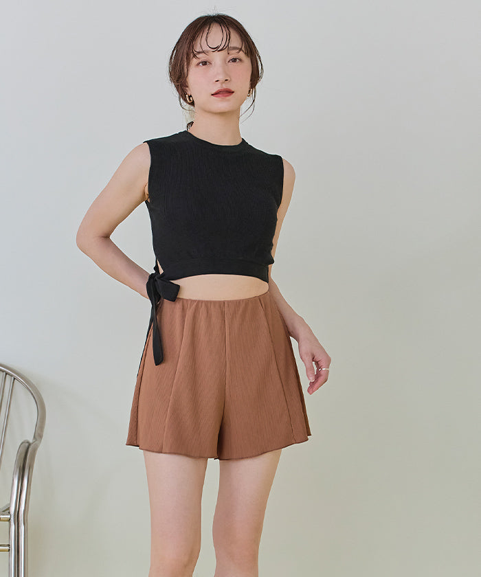 ティティベイト titivate ハイウエストシンプルショートパンツ/水着【返品不可商品】