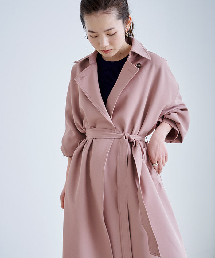 ティティベイト titivate ステンカラーワークオーバーコート （ダークピンク） ダークピンク