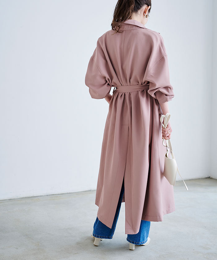 ティティベイト titivate ステンカラーワークオーバーコート （ダークピンク） ダークピンク